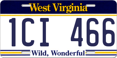 WV license plate 1CI466