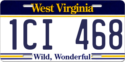 WV license plate 1CI468