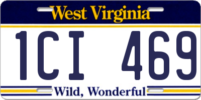 WV license plate 1CI469