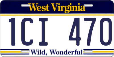 WV license plate 1CI470