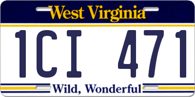 WV license plate 1CI471