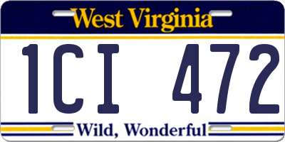 WV license plate 1CI472