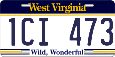 WV license plate 1CI473