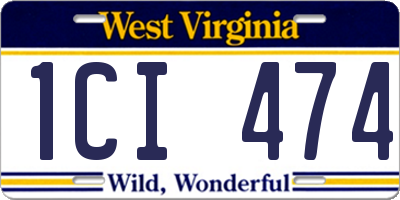 WV license plate 1CI474