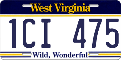 WV license plate 1CI475