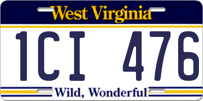 WV license plate 1CI476