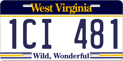 WV license plate 1CI481