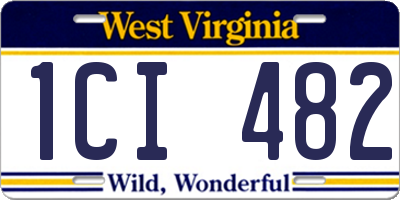 WV license plate 1CI482