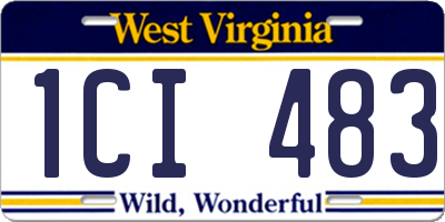 WV license plate 1CI483