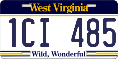 WV license plate 1CI485