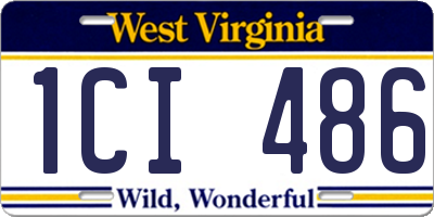 WV license plate 1CI486