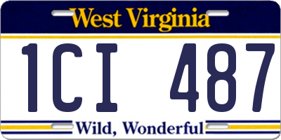 WV license plate 1CI487