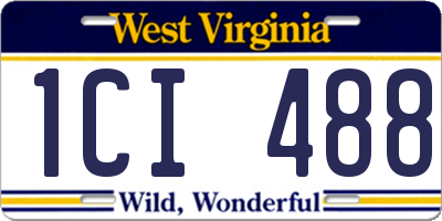 WV license plate 1CI488