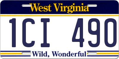 WV license plate 1CI490