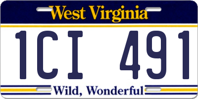 WV license plate 1CI491
