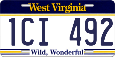 WV license plate 1CI492