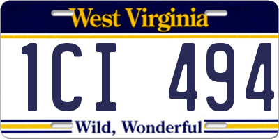 WV license plate 1CI494