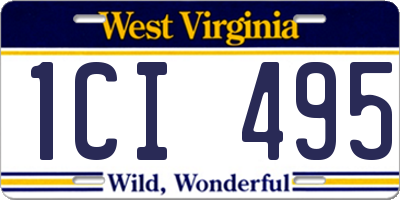 WV license plate 1CI495