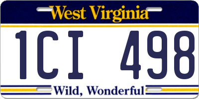 WV license plate 1CI498