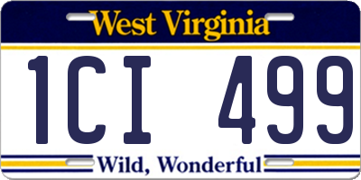 WV license plate 1CI499
