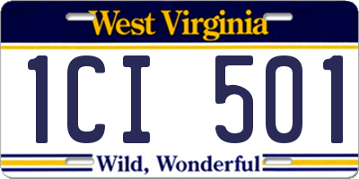 WV license plate 1CI501