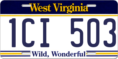 WV license plate 1CI503