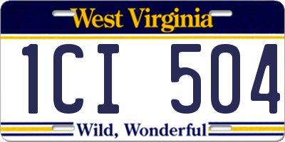 WV license plate 1CI504