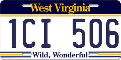 WV license plate 1CI506