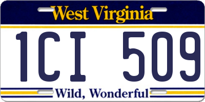 WV license plate 1CI509