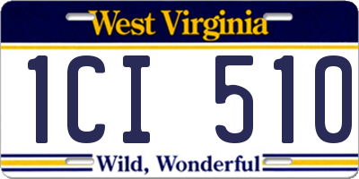 WV license plate 1CI510