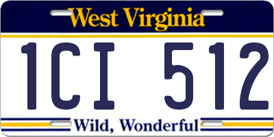 WV license plate 1CI512