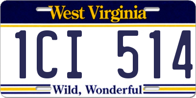 WV license plate 1CI514