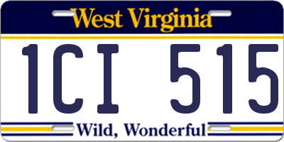 WV license plate 1CI515