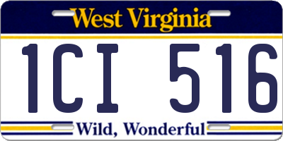 WV license plate 1CI516