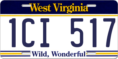 WV license plate 1CI517