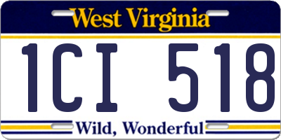 WV license plate 1CI518