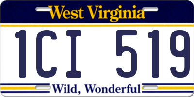 WV license plate 1CI519
