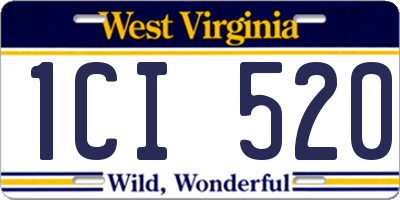 WV license plate 1CI520
