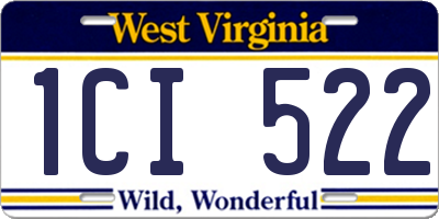 WV license plate 1CI522