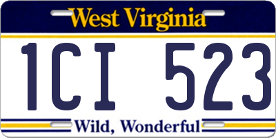 WV license plate 1CI523