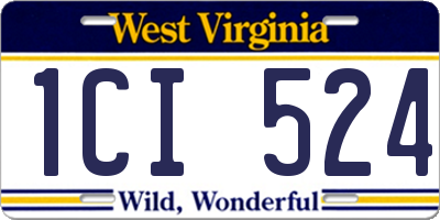 WV license plate 1CI524