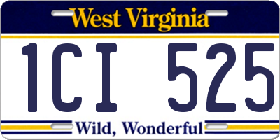 WV license plate 1CI525