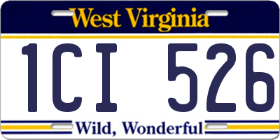 WV license plate 1CI526