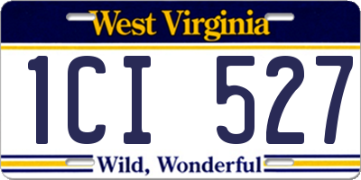 WV license plate 1CI527