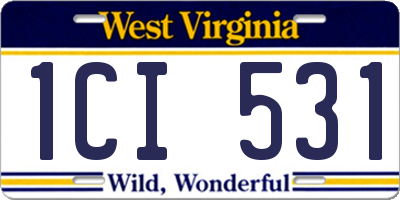WV license plate 1CI531