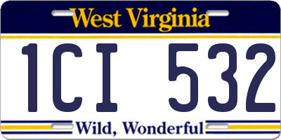 WV license plate 1CI532