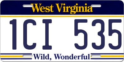 WV license plate 1CI535