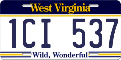 WV license plate 1CI537