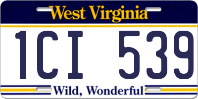 WV license plate 1CI539