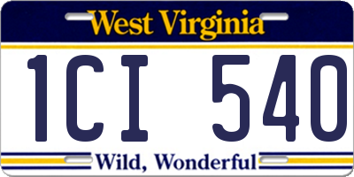WV license plate 1CI540